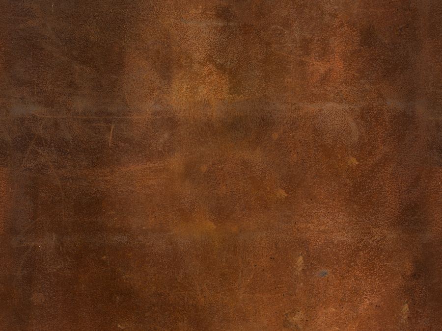 Weathered steel with a warm rust patina